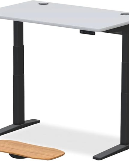 UPLIFTDESK V3 2-Leg White Laminate Wood Standing Desk – Adjustable Height, Advanced 1-Touch Memory Keypad, Under Desk Cable Management, Wire Grommets & Rocker Board (Black C-Frame, 48 x 30 inch)