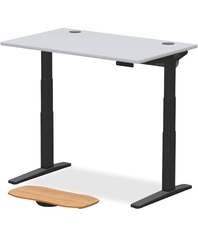 UPLIFTDESK V3 2-Leg White Laminate Wood Standing Desk – Adjustable Height, Advanced 1-Touch Memory Keypad, Under Desk Cable Management, Wire Grommets & Rocker Board (Black C-Frame, 48 x 30 inch)
