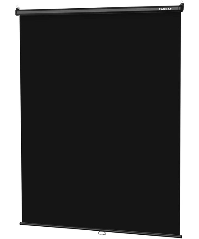 RAUBAY Retractable Pull Down Black Screen Backdrop - 59.8" x 86.6" Collapsible Wall-Mount Background for Professional Video Production, Photography, TikTok and Video Conferencing