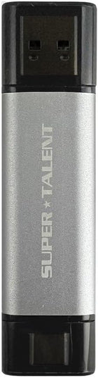 Super Talent PS302 512GB Portable External SSD, USB 3.2 Gen 2, Up to 1050MB/s, 2-in-1 Type C & Type A, Plug & Play, Compatible with Android, Mac, Windows, Supports 4K, Drop-Proof, FUS512302, Gray