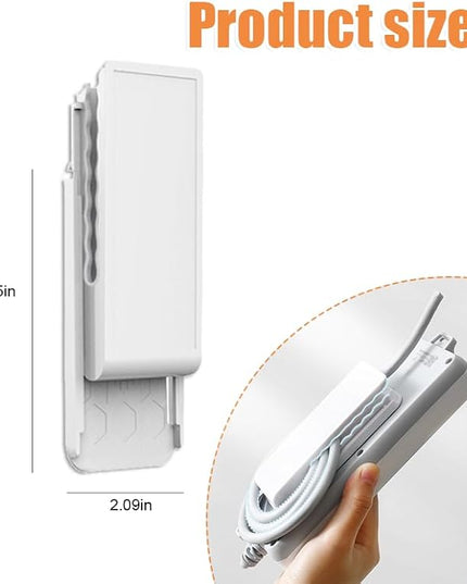 2 PCS Power Strip Holder Wall Mount, No-Drill Self Adhesive Socket Fixator & Cable Organizer, 2-in-1 Punch-Free Stand for Surge Protector, WiFi Router & Remote