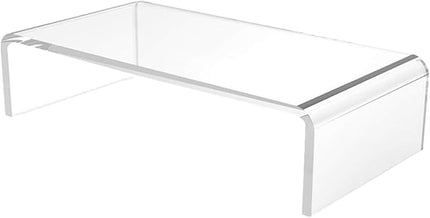 Uonlytech Acrylic Monitor Riser Stand Small Computer Heightening Base for Office Desk Laptop Display Shelf