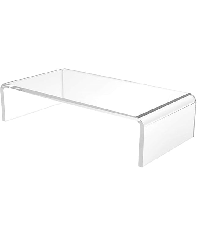 Uonlytech Acrylic Monitor Riser Stand Small Computer Heightening Base for Office Desk Laptop Display Shelf