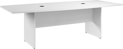 Bush Business Furniture 96-inch Office Conference Table with Wood Base, Boardroom Meeting Space for 8 Users, White