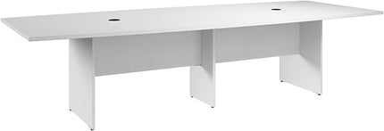 Bush Business Furniture 120-inch Office Conference Table with Wood Base, Boardroom Meeting Space for 10 Users, White
