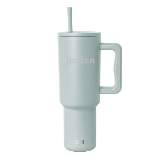 Simple Modern Personalized Tumbler with Handle and Straw | 40oz | Green