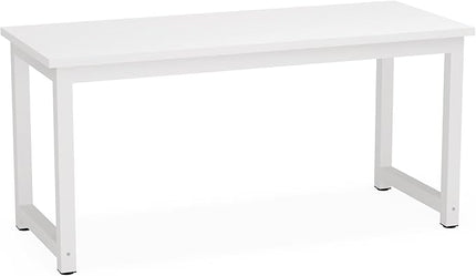Tribesigns Computer Desk, 63 inch Large Office Desk Computer Table Study Writing Desk for Home Office, White