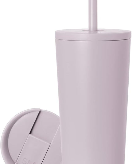 Simple Modern Insulated Tumbler with Lid and Straw | Iced Coffee Cup Reusable Stainless Steel Water Bottle Travel Mug | Gifts for Women Men Her Him | Classic Collection | 20oz | Lavender Mist
