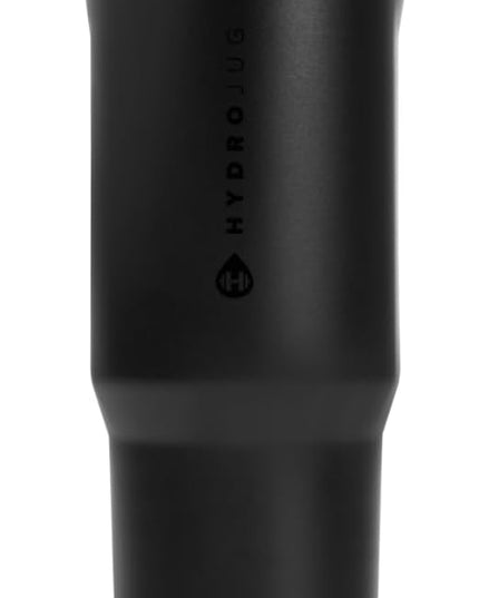 HydroJug Sport - Stainless Steel Tumbler with Straw, Vacuum Insulated, 40oz Leakproof Water Bottle, Ergonomic Design, Reusable, Dishwasher Safe, Rubber Base, Durable for Gym or Outdoors, Black