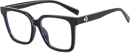 Siming Blue Light Blocking Glasses, Square Frame, Black, TR90 Lightweight Plastic, Anti-Slip Design, Unisex Adult