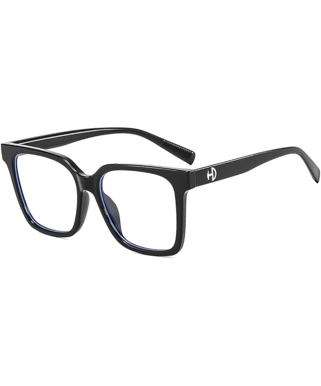 Siming Blue Light Blocking Glasses, Square Frame, Black, TR90 Lightweight Plastic, Anti-Slip Design, Unisex Adult