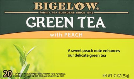 Bigelow Green Tea w/ Peach Tea Bags, 20 ct