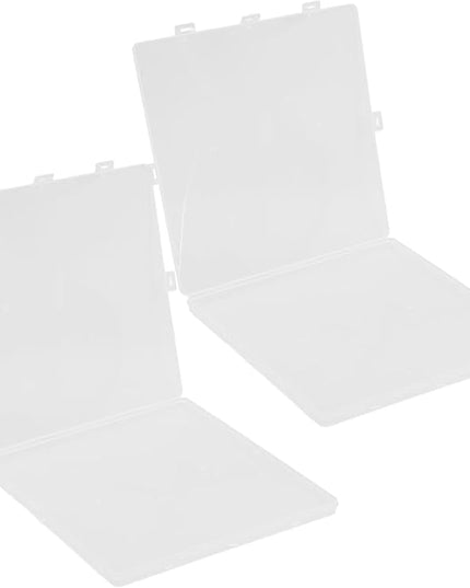 2pcs Flat Document Organizer Boxes 24X24X1.5Cm, Small File Storage Containers with Lid for Office Desktop Filing and Photo/Card Storage