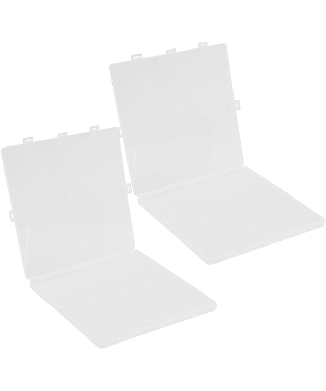 2pcs Flat Document Organizer Boxes 24X24X1.5Cm, Small File Storage Containers with Lid for Office Desktop Filing and Photo/Card Storage