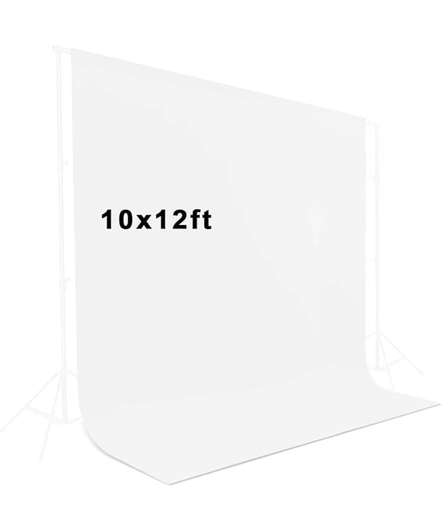 10X12ft White Backdrop for Photography, Polyester Background for Photography for Product Protrait Photoshoot or Parties Decoration