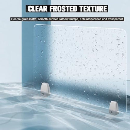 Desk DividersPrivacy Desk Divider 4mm Frosted Acrylic Panel Soundproof and Visual Distraction Shield for Office Desk Free Standingable,Frosted-50X30CM