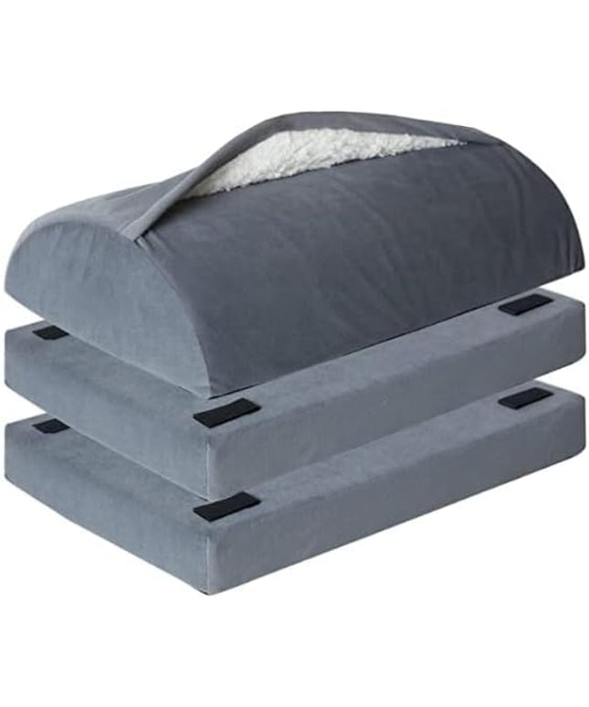 Foot Rest for Under Desk at Work with 3 Adjustable Heights Foam Under Desk Footrest with Washable Cover,Foot Stools for Office,Home and Car,Grey