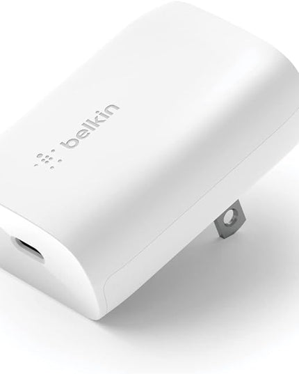Belkin USB C Charger Block 30W, Fast Charging - iPhone 17, Air, Pro, Pro Max, Samsung Galaxy S25, iPad, AirPods, Apple Watch, Nintendo Switch 2 & More - White