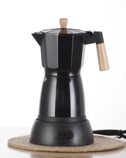 Electric Espresso Coffee Maker, 6 Cup Coffee Pot with Detachable Base Portable Aluminum Italian Moka Maker Electric Moka Pot for Home Cafe Outdoor Office