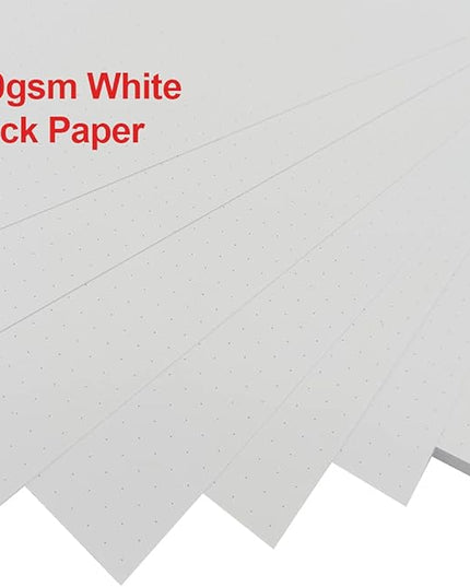 Getvow A4 Unpunched Refill Paper, Loose Leaf Filler Paper for Ring BinderDisc Notebook Planner Inserts, 100gsm Dot Grid White Paper, 100Sheets200Pages, 8.5 x 11