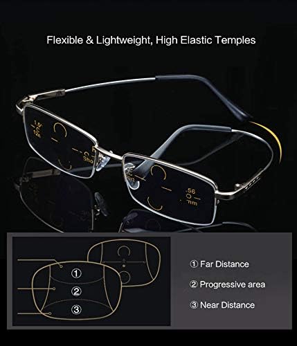Progressive Multifocus Computer Reading Glasses Blue Light Blocking No Line Lenses Multifocal Readers for Men and Women