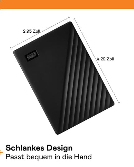 WD 1TB My Passport, Portable External Hard Drive, Black, backup software with defense against ransomware, and password protection, USB 3.1/USB 3.0 compatible - WDBYVG0010BBK-WESN