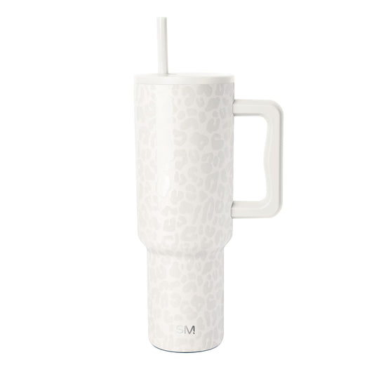 Simple Modern Tumbler with Handle and Straw | 40oz | Leopard