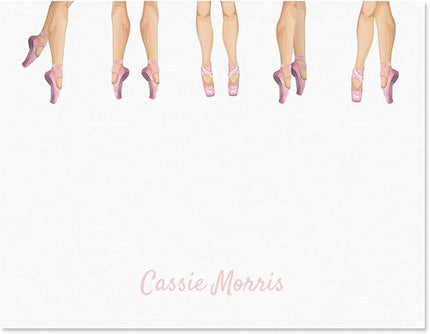Current Dancers Feet Personalized Note Cards - 24 Cards with White Envelopes, 4¼ x 5½ Inch Size, Blank Stationery, Add Names or Text, For Thank You Notes, Invitations, & Announcements