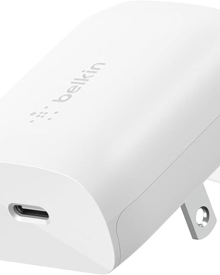 Belkin 20W USB C Charger Block, USB-C PD, PPS Super Fast Charging - Samsung Galaxy S25, Apple iPhone 17, Air, Pro, Pro Max, iPad, AirPods, Apple Watch, Nintendo Switch 2, Google Pixel 10, etc. - White