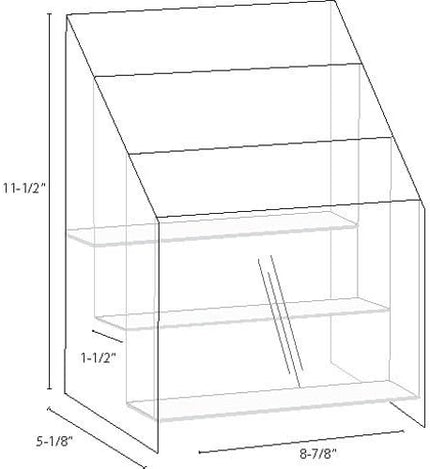 Clear-Ad - Acrylic Magazine Organizer 8.5x11 - Plastic Flyer Holder - Brochure Display Stand - Literature Holders 8.5 x 11 - Pamphlet Rack - MPF-8511-3 (Pack of 1)