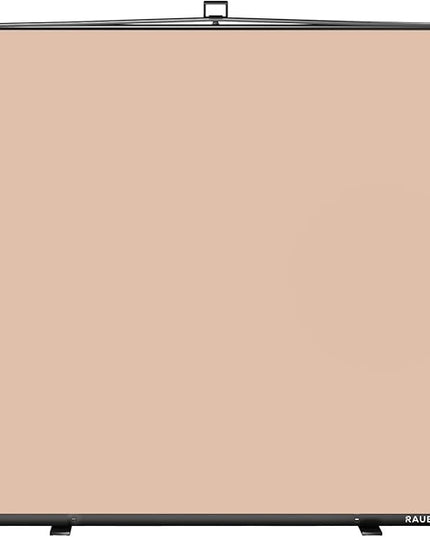 【Wider Style】 RAUBAY 78.7 x 82.7in Large Collapsible Beige Backdrop Screen Portable Retractable Panel Photo Nude Background with Stand for Video Conference, Photographic Studio, Streaming