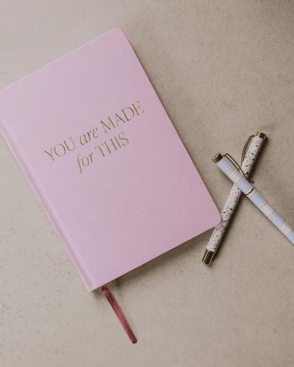 Sweet Water Decor You Are Made for This Journal, Cute Motivational Lined Composition Notebook for Women, 100 Ruled Pages for Writing, Pink Diary with Gold Foil Details