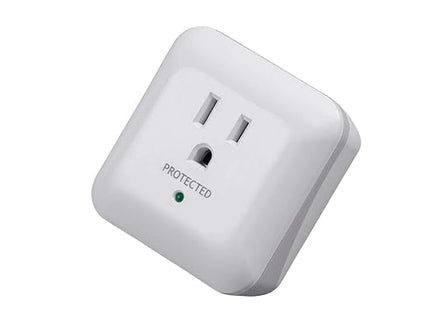 Monoprice Power & Surge - White | 1 Outlet Surge Protector with End of Service Alarm, 900 Joules 15A / 125V / 1875W, 10dB to 60dB