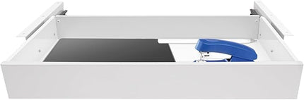 DouSeiAi Under Desk Drawer Slide Out For Office Desk, Storage Organizer For Sit Stand Workstation, 22” x 14” x 3”, White