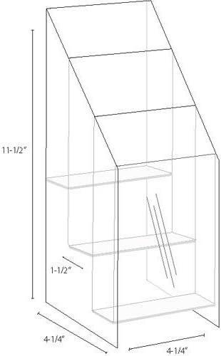 Clear-Ad - MPF-0409-3 - Premium Acrylic 3 Pocket Brochure Holder 4x9 - Transparent Plastic Pamphlet Display Stand (Pack of 2)