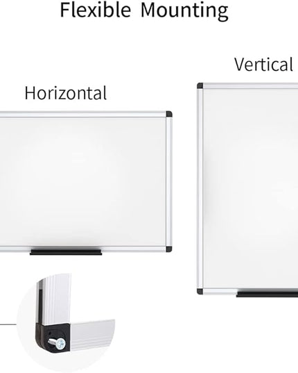 VIZ-PRO Magnetic Whiteboard/Dry Erase Board, 36 X 24 Inches, Includes 1 Eraser & 2 Markers & 4 Magnets