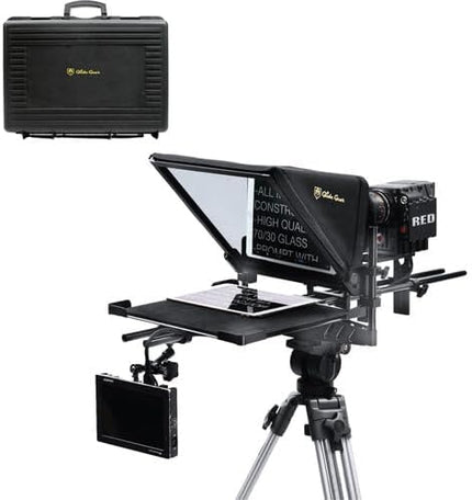 Glide Gear TMP 1000 Teleprompter – All Camera & Smartphones, Tablets – 17" Glass, Tray, Hard Case, No Assembly