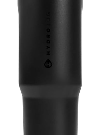 HydroJug Sport - Stainless Steel Tumbler with Straw, Vacuum Insulated, 32oz Leakproof Water Bottle, Ergonomic Design, Reusable, Dishwasher Safe, Rubber Base, Durable for Gym or Outdoors, Black