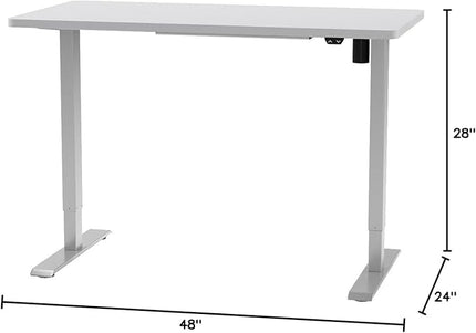 FLEXISPOT EN1 One-Piece Standing Desk, 48"x24" Seamless Desktop Electric Height Adjustable Desk for Home Office, Multi-Monitor Setups & Easy Assembly, White