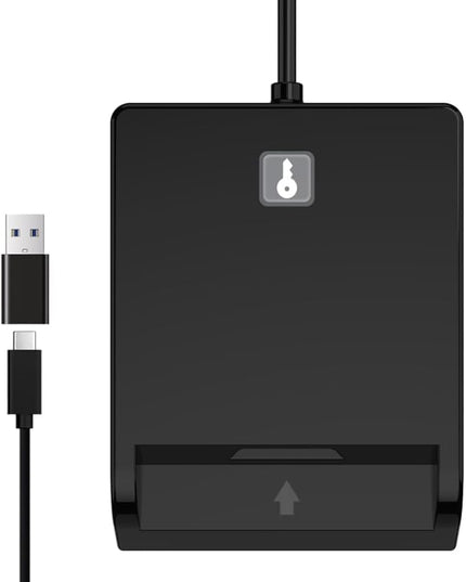 Contact Smart Card CAC Reader USB C & A, DOD Military USB Common Access CAC Reader Military, Compatible with Windows, Mac OS, Linux, CCID ISO7816, Rohs, CE Certified