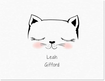 Current Kitty Ears Personalized Note Cards - 24 Cards with White Envelopes, 4¼ x 5½ Inch Size, Blank Stationery, Add Names or Text, For Thank You Notes, Invitations, & Announcements