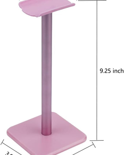 Deear Aluminum Metal Headphone Stand Holder Hanger with Aluminum Supporting Bar Flexible Headrest ABS Solid Base for All Headphones, Pink
