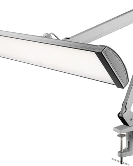 Neatfi Ultra 3,500 Lumen LED Desk Lamp, 45W, 26-Inch Wide Metal Shade, 270 SMD LEDs (Non-CCT with Clamp, Silver)