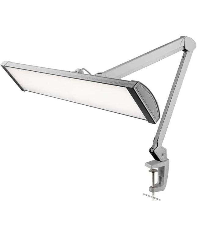 Neatfi Ultra 3,500 Lumen LED Desk Lamp, 45W, 26-Inch Wide Metal Shade, 270 SMD LEDs (Non-CCT with Clamp, Silver)