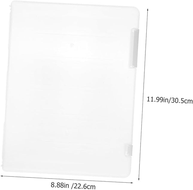 2pcs Clear Document File Boxes with Lid Stackable Transparent Desktop Storage Organizer for Office School Contract Invoice Receipt Filing PP Material Multipurpose Document Holder