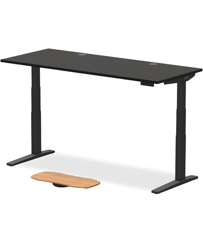UPLIFTDESK V3 2-Leg Black Laminate Wood Standing Desk – Adjustable Height, Advanced 1-Touch Memory Keypad, Under Desk Cable Management, Wire Grommets & Rocker Board (Black C-Frame, 72 x 30 inch)