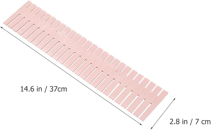Plastic Drawer Dividers 16pcs Set 4 Sets Pink Long 37X7Cm Plastic Storage Organizer for Socks Underwear Closet Organization and Drawer Separation