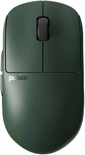 Pulsar Gaming Gears X2H Wireless Gaming Mouse, Founder's Edition, Ultra Lightweight 1.90 oz (54 g), Symmetrical, Optical Switch, 2.4 Ghz 1 ms, 26000 DPI, PAW3395 Sensor (Medium, Wireless, Green)