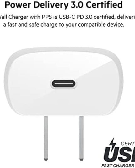 Belkin USB C Charger Block 30W (2 Pack) - Fast Charging - Apple iPhone 17, Air, Pro, Pro Max, Samsung Galaxy S25, iPad, AirPods, Apple Watch, Nintendo Switch 2 & More - White