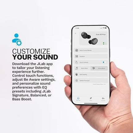 JLab Go Air Pop+ True Wireless Earbuds, in Ear Headphones, Bluetooth Earphones, 35H Playtime Ear Buds, Bluetooth Earbuds with Microphone, USB-C Charging Case, Dual Connect, EQ3 Sound, Teal